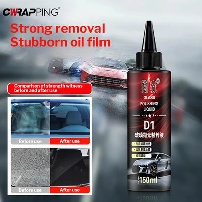 150ml Glass Polishing Paste High Gloss Oil Film Remover for Auto Windshield Home Windows Safe Formula Long Lasting Shine Cleaner