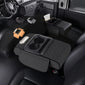 Car Armrest Storage Box, Car Center Console Organizer, Armrest Heightening Cushion with Cup Holder Armrest Storage Organizer Box
