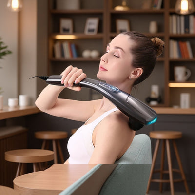 Handheld Back Massager Portable Electric Massage Stick Deep Tissue Massage for Back Neck Shoulders Full Body 12 Modes 6 heads