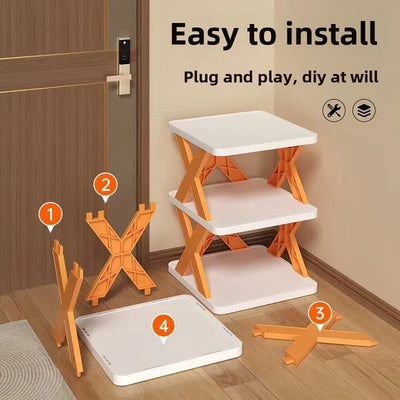 Multi Layer Simple Shoes Shelf Doorway Shoes Organizer Wall Corner  Color Cabinet Shoes Racks  Household Stackable Shoes Shelf