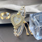New Fashion Heart-shaped Ribbon-Strap Diamond-Studded Flower Watch for Women with Adjustable Bracelet