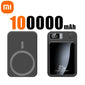 Xiaomi 100000mAh Magnetic Power Bank Wireless Fast Charger For Magsafe Portable Auxiliary Battery Pack For iphone Huawei Samsung