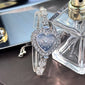 New Fashion Heart-shaped Ribbon-Strap Diamond-Studded Flower Watch for Women with Adjustable Bracelet